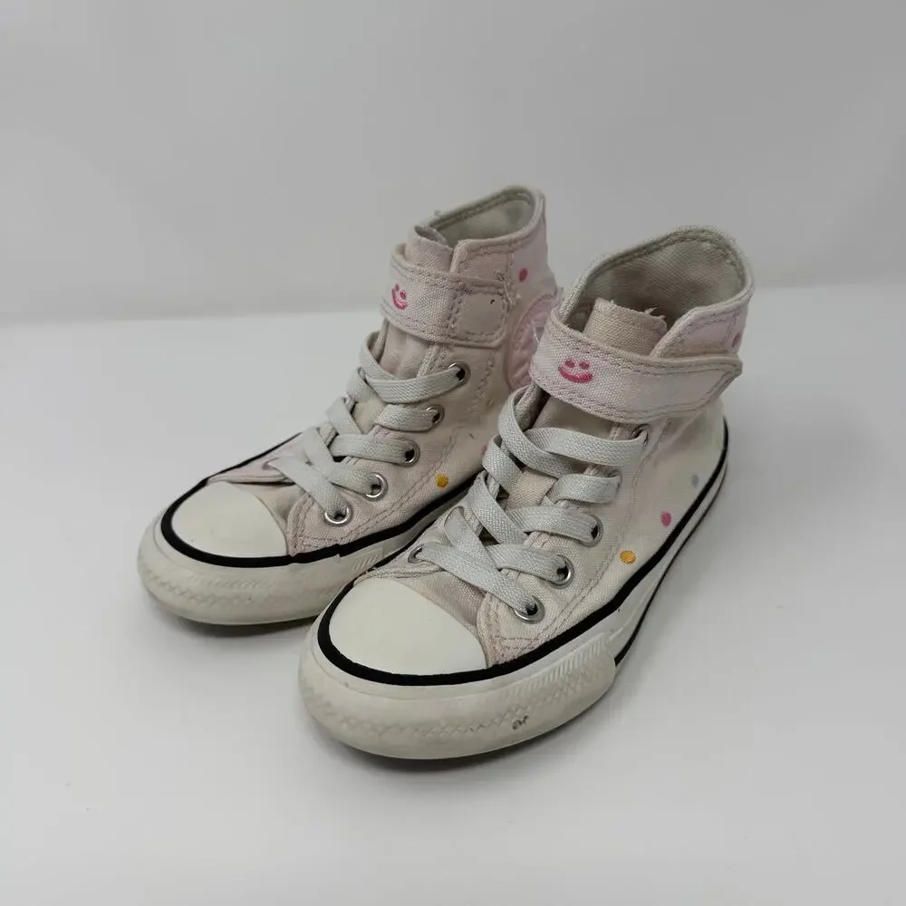 Converse Chuck Taylor All Star Pink Polka Dot High Tops Youth 11